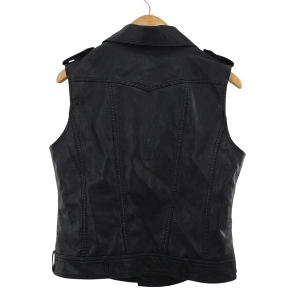 Black Faux Leather Moto Vest Pink Stud Detail – Punk, Y2K, Grunge XL Runs Small - Picture 4 of 8